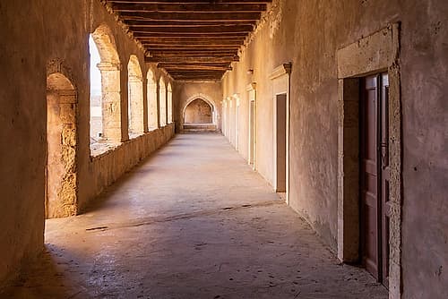 Greece, Crete, Rethymno. 16th century Eastern Orthodox Monastery. The Holy Monastery of Arkadi Art Print
